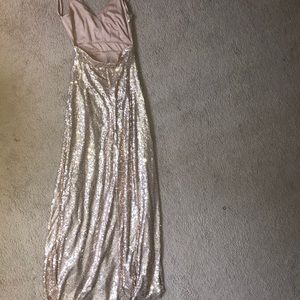 sequin rose gold dress shein